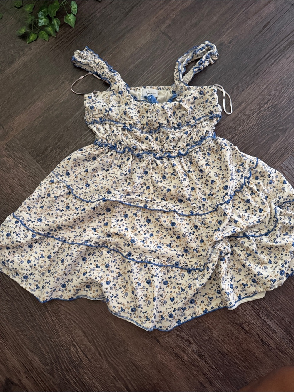 Coquette Blue Floral Ruffled Dress - Small